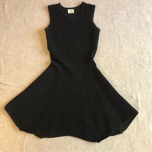 Torn by Ronny Kobo Black Ribbed Bodycon Fit & Flare Dress size small